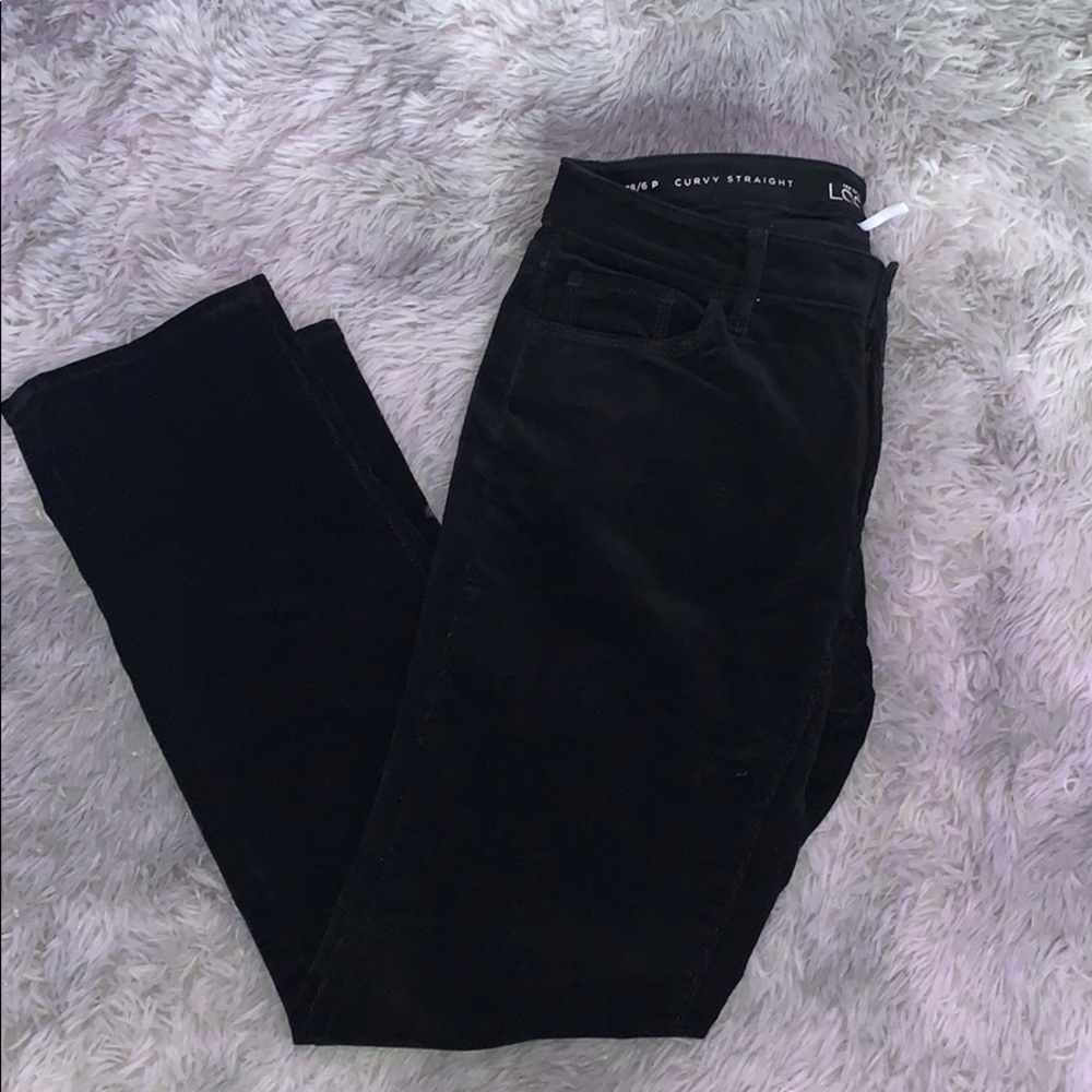 LOFT Black Curvy Straight Jeans